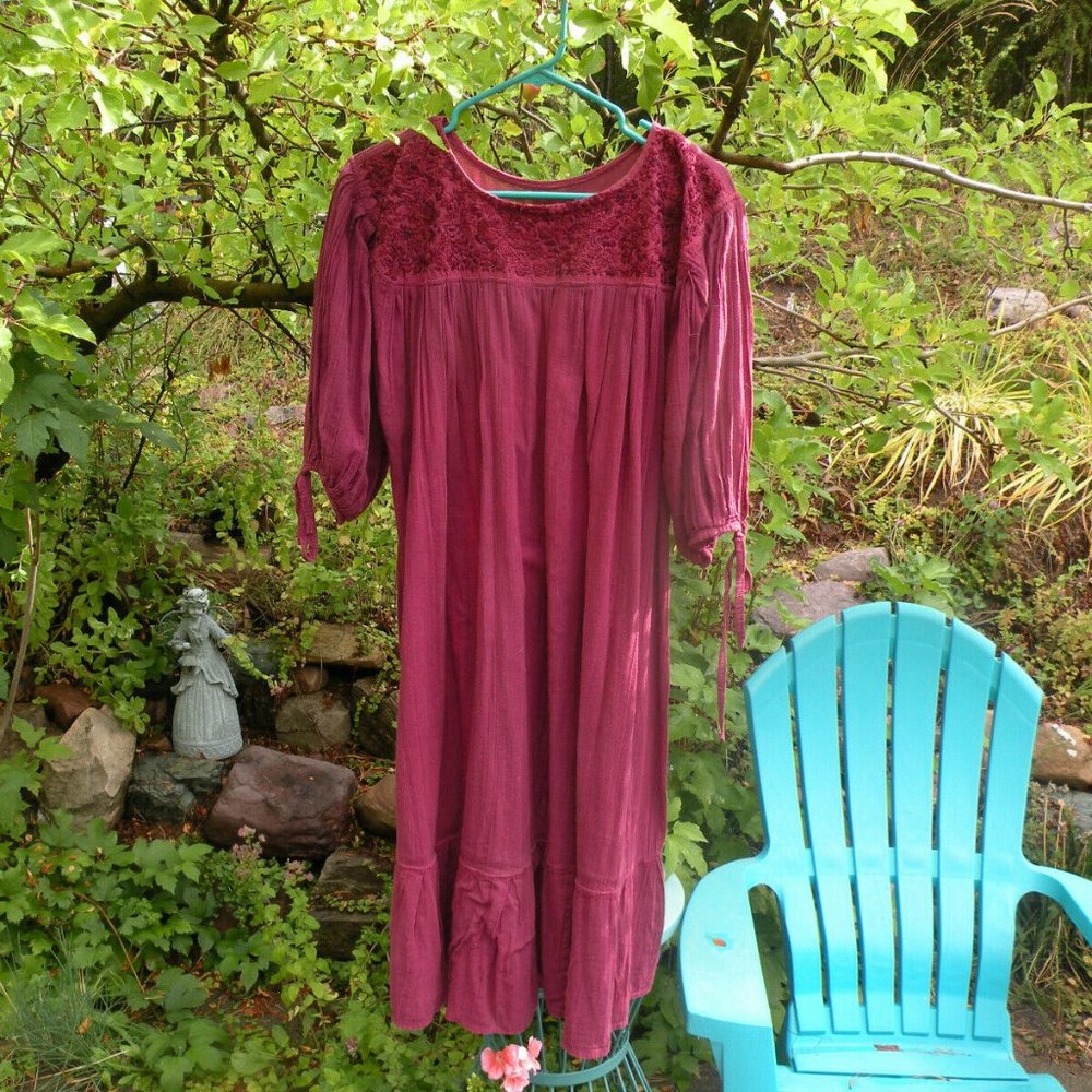 Vintage Embroidered Bohemian Tent Dress | One Size Fits Most